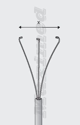 Захват для удаления инородных тел с тефлоновой трубкой, 4 лапки, диаметр 2,5 мм, ширина раскрытия X - 30 мм, длина 230 см